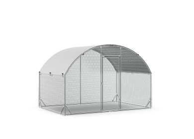 Large Metal Chicken Coop Upgrade Tri-Supporting Wire Mesh Chicken Run,Chicken Pen with Water-Resident & Anti-UV Cover